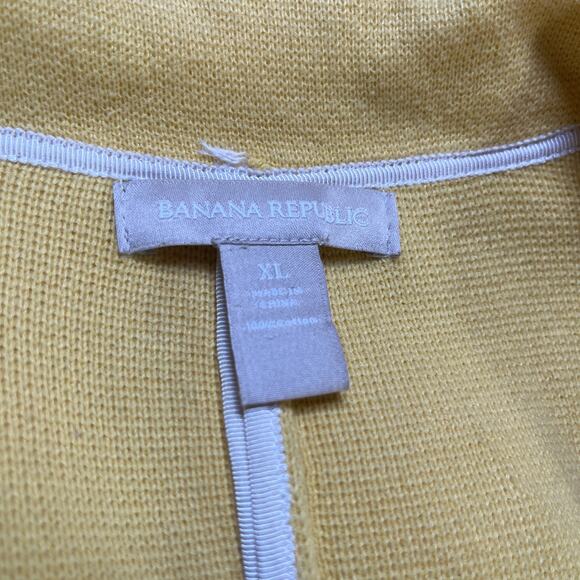 Banana Republic Sweater Blazer Jacket Womens XL Yellow Knit Academia Career - Picture 5 of 9